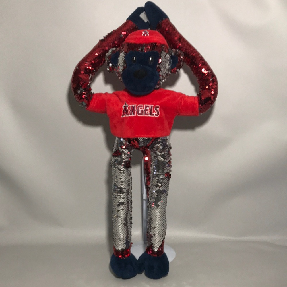 Anaheim LA Angels Foco Reversible Sequin Red & Silver Colors Rally Monkey Plush